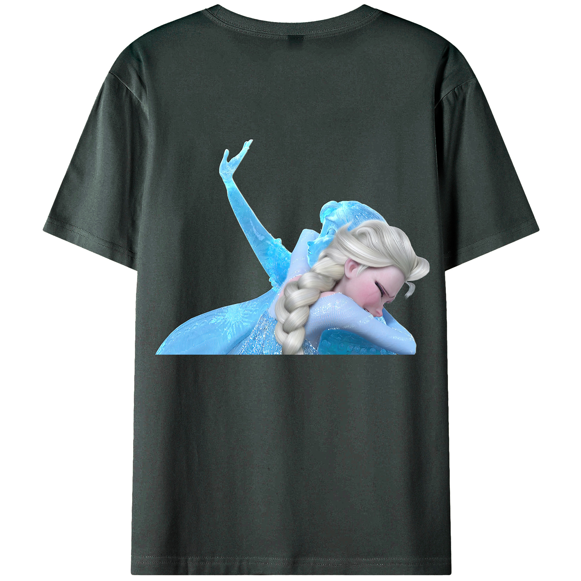 （画像用） アナと雪の女王 アンナ エルサ Frozen Anna Elsa 綿100％ メンズ半袖Tシャツ（バックプリント） 通気性